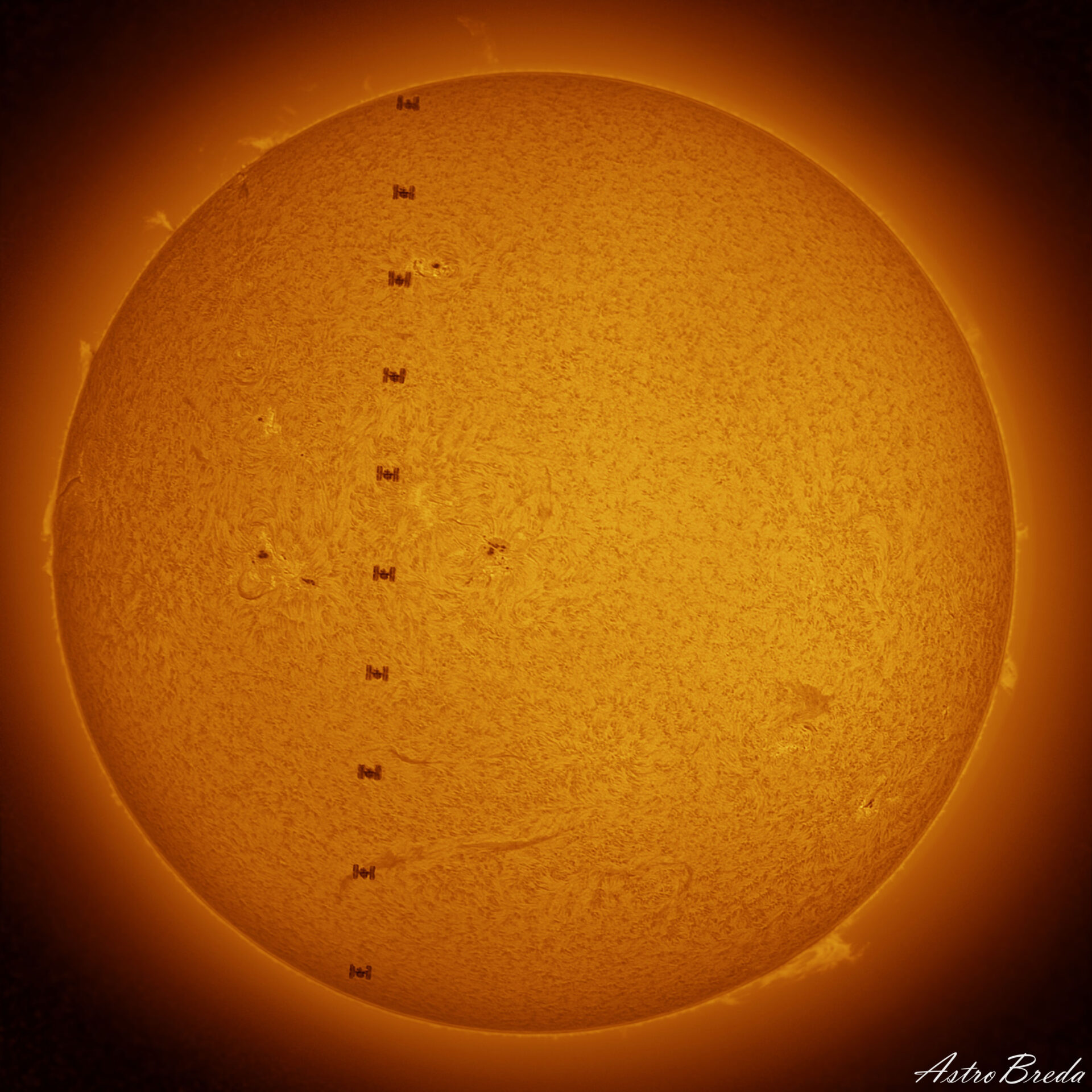 International Space Station Crosses the Sun