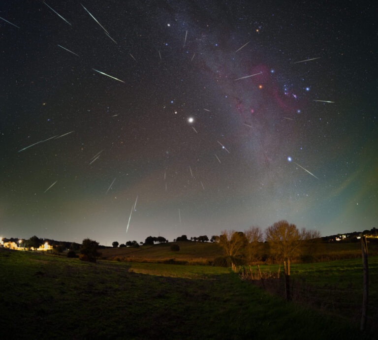 Jupiter and the Meteors from Gemini