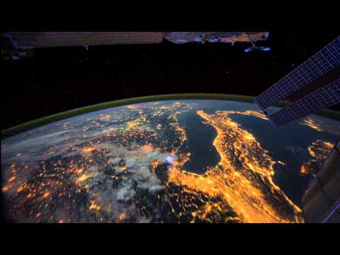 Flying Over the Earth at Night
