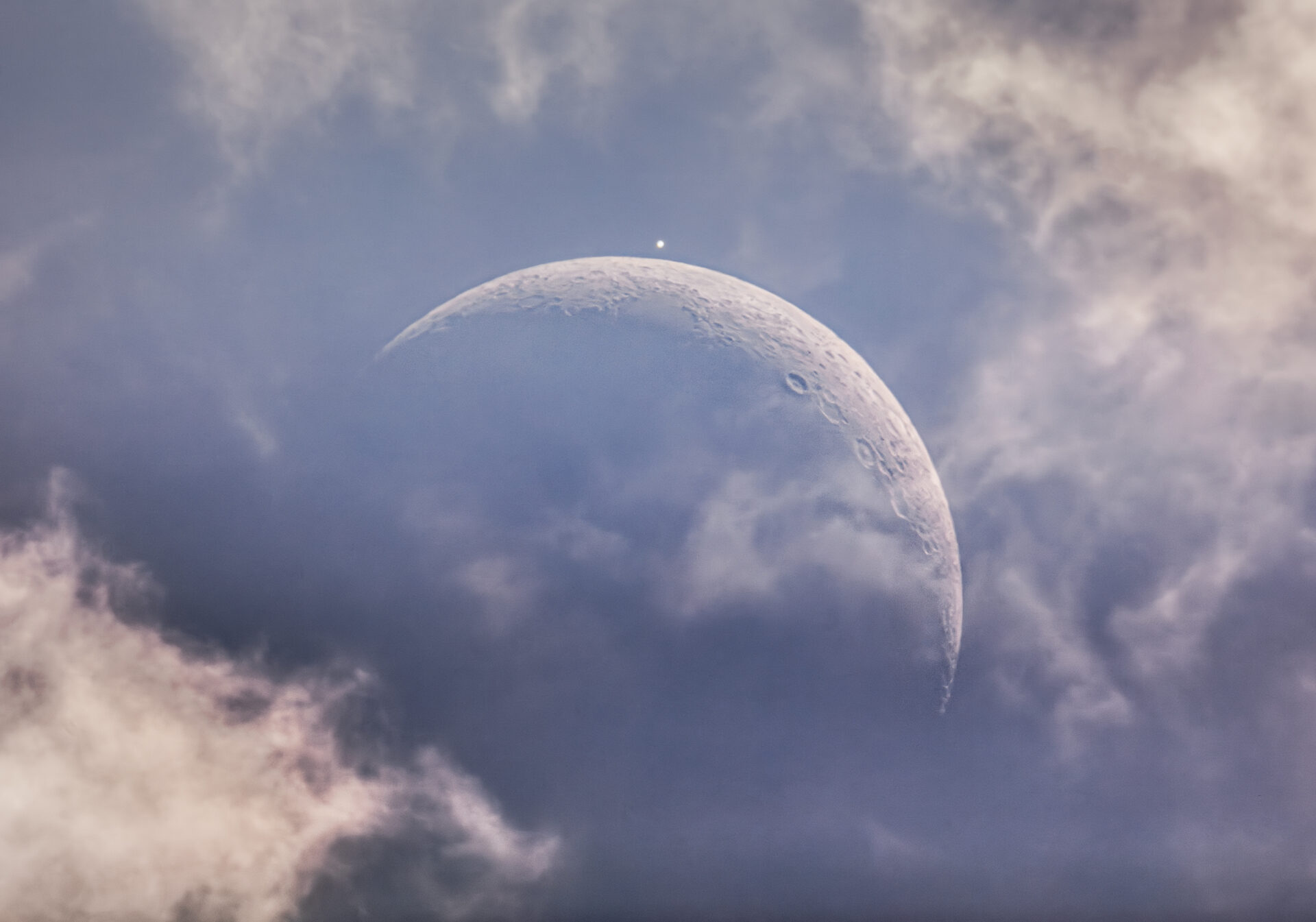 Daytime Moon Meets Evening Star