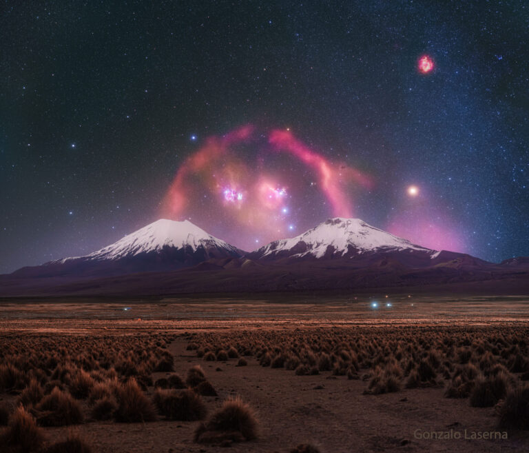 Barnards Loop over Twin Volcanoes