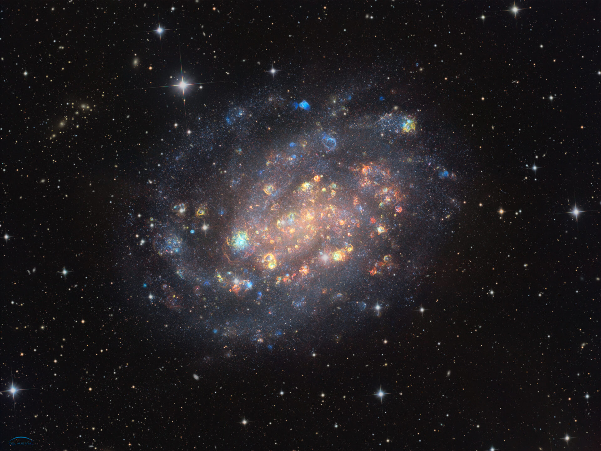 NGC 300: A Cosmic Gemstone with Stars and Gas Clouds
