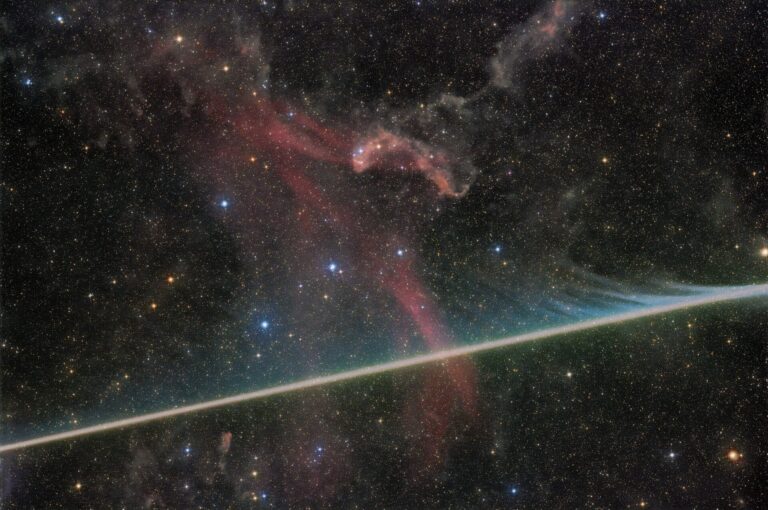 Vaporizing Meteor Photobombs the Lacerta Nebula